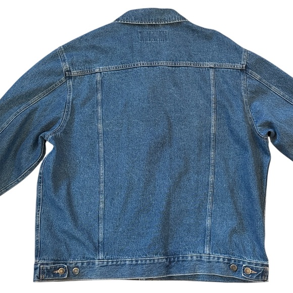 VTG 90s/Y2K Wrangler Hero Denim Trucker Jacket Dark Blue Cowboy Utility 2XLT - Picture 10 of 14